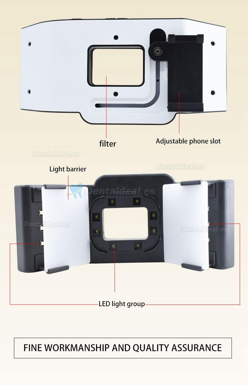 Fotografía dental portátil linterna de teléfono móvil luz de llenado LED oral para dentistas